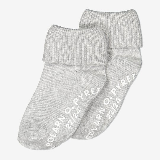 2-pakning sokker sklisikring baby gråmelange