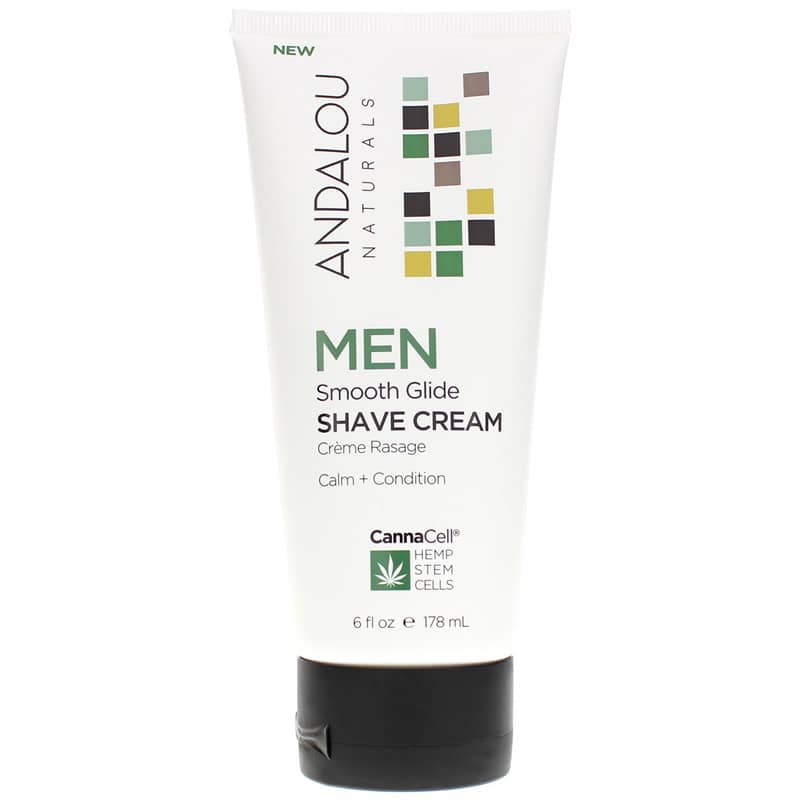 Andalou Naturals CannaCell Men Smooth Glide Shave Cream 6 Oz
