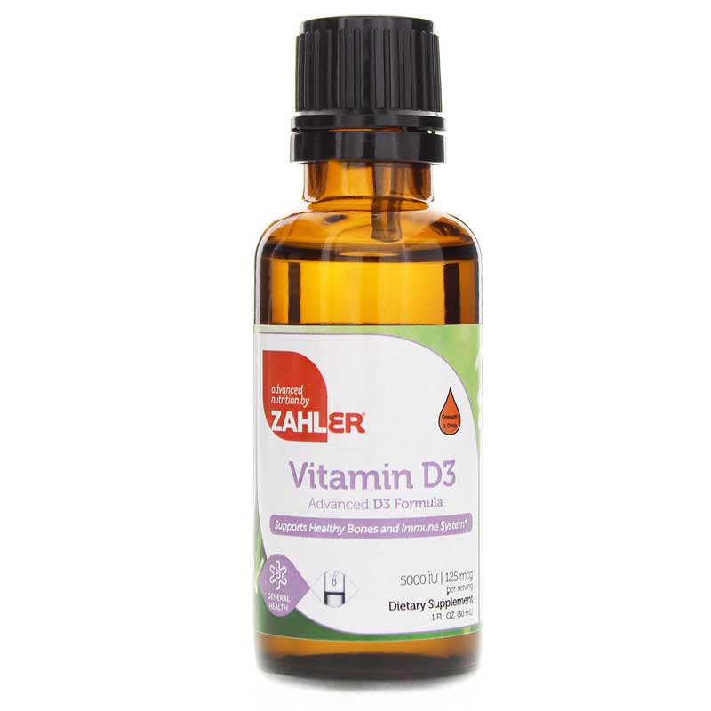 Zahler Vitamin D3 Liquid 5000 IU (125mcg) 1 Oz