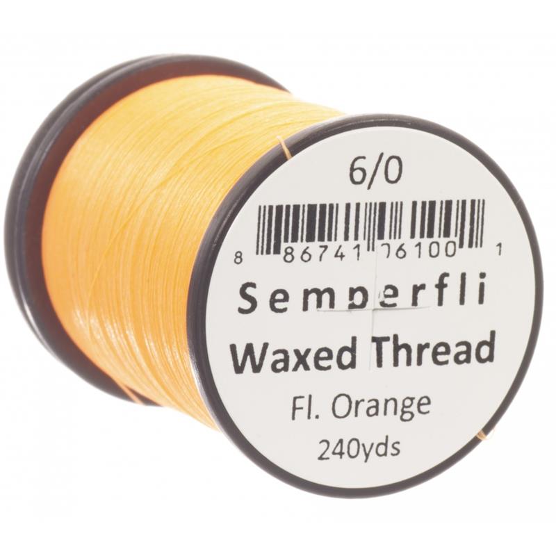 Semperfli Classic Waxed Thread Fluoro Orange 8/0
