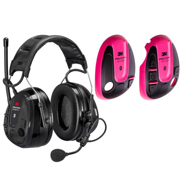3M Peltor WS Alert XP Kuulonsuojain vaaleanpunainen kuori, Bluetooth, päälakisanka