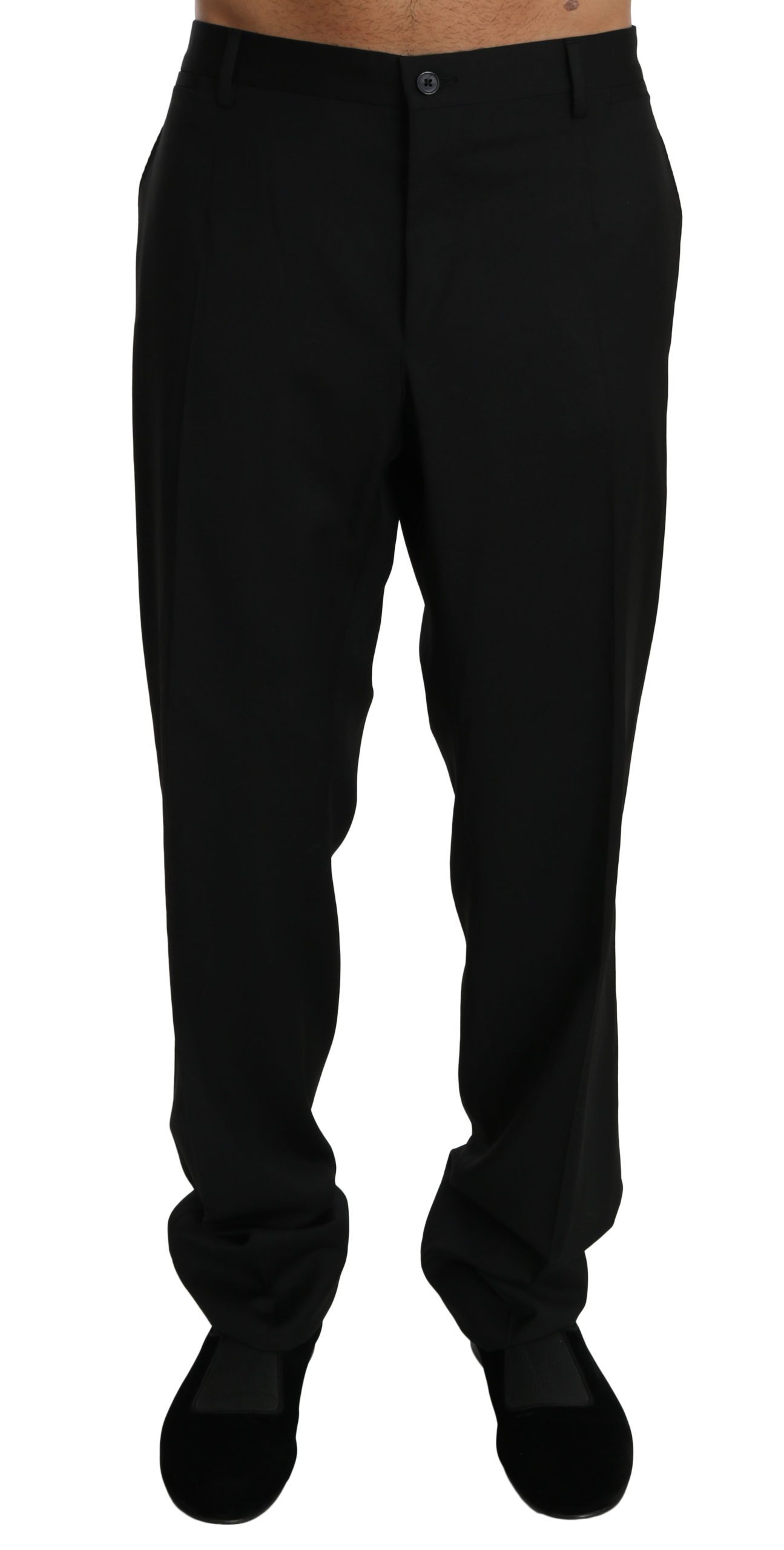 Dolce & Gabbana Men's Slim Formal Wool Trouser Black PAN70755 - IT58 | XXL