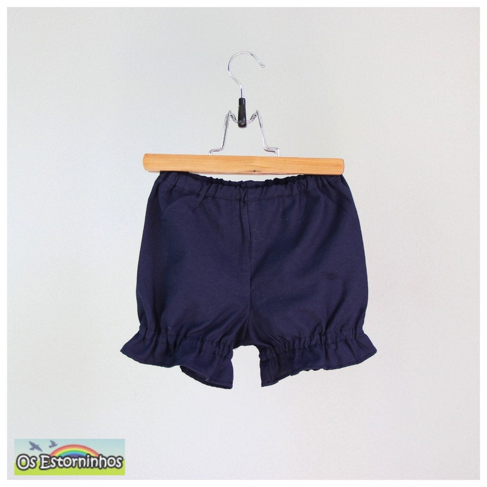 Navy Blue Light Oxford Cotton Blend Shorts - Bloomers Other Colors Available