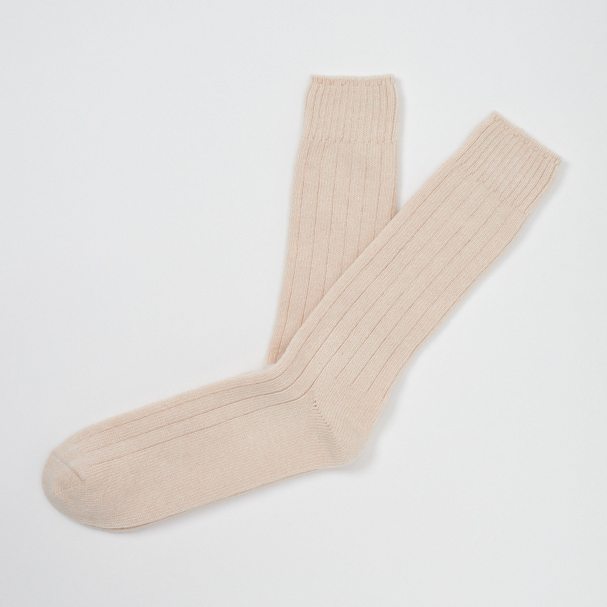 Cashmere Blend Socks - Ecru Size L = Uk 8-12 | Eur 41-47/Us 8.5- 12