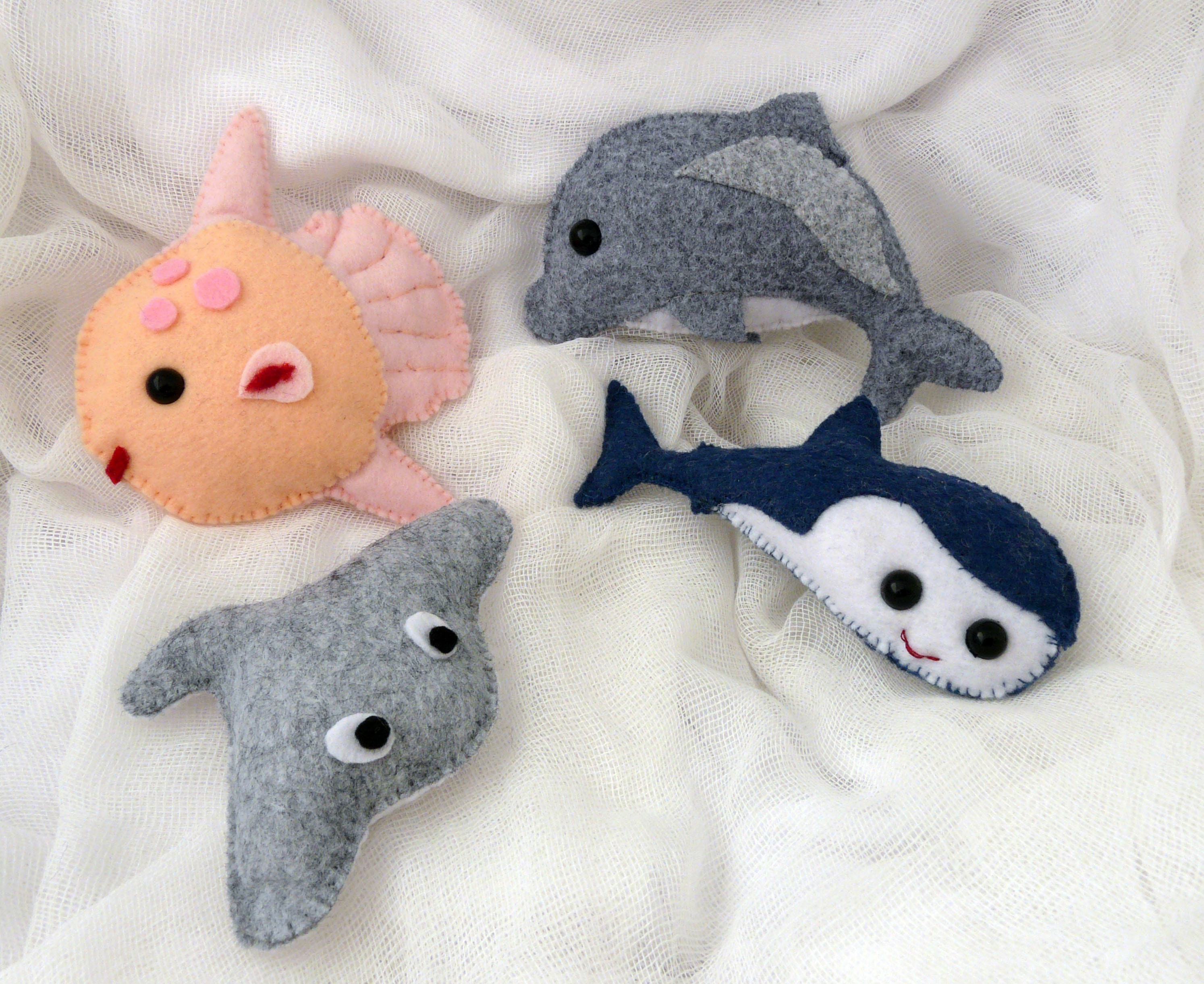 Ramp Soft Animals For Baby Handmade Felt Ornament Fish Felt Sewing Animal Whale Plushiel Gift Toys Mobile Baby Shower Set
