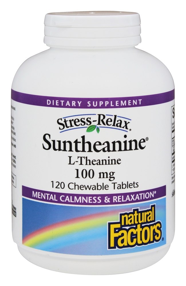 Natural Factors - Stress-Relax Suntheanine L-Theanine - 120 Chewable Tablets