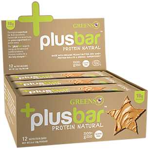 PlusBar Natural Energy Bar - Protein Natural (12 Bars)
