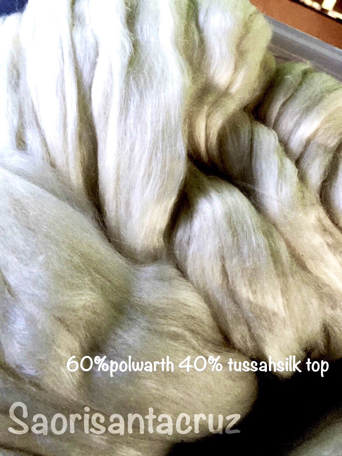 Polwarth Silk Roving 60/40 Natural 8 Ozs saorisantacruz