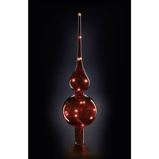 Krinner 76032 Julgranstopp Varmvit LED Röd Handblåst glas, med brytare