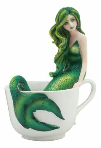 Amy Brown Tea Cup Atlantis Princess Green Emerald Mermaid Statue Mermaid Blend