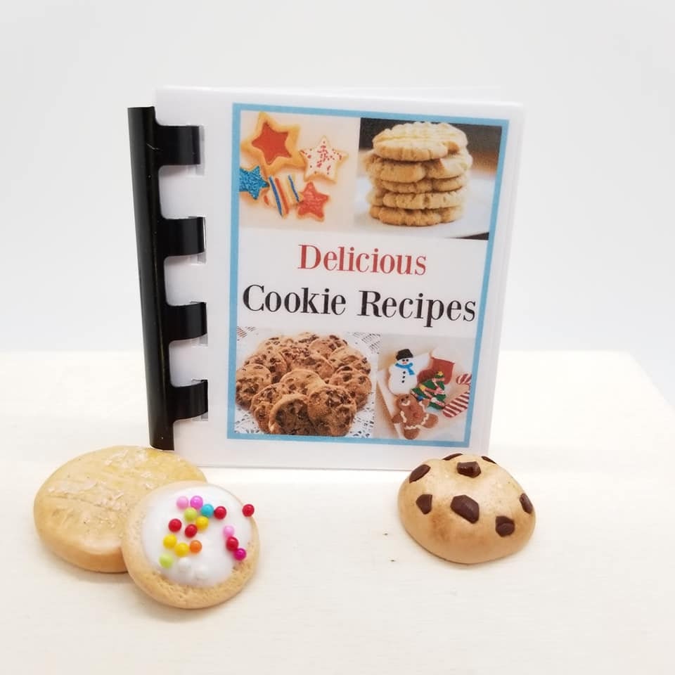 13 Scale Mini Cookie Cookbook For 18 Inch Doll, 14 Bjd Doll | Ready To Ship
