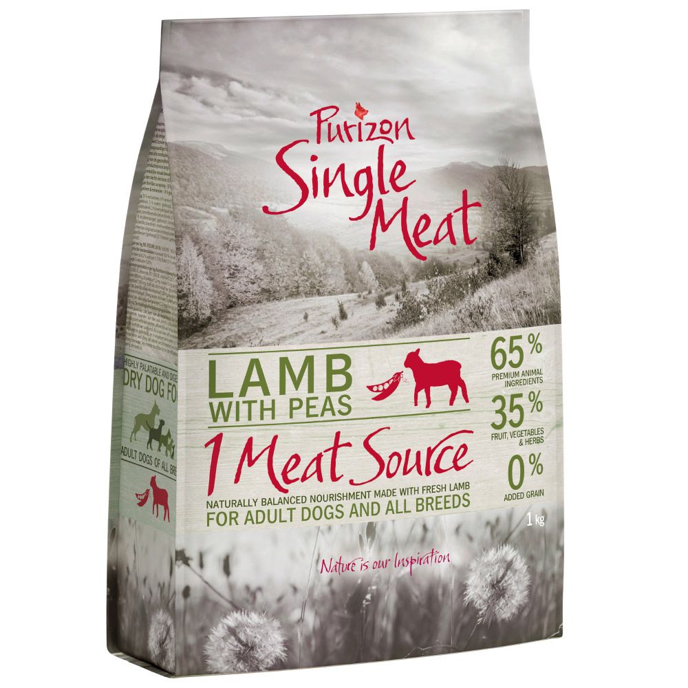 Purizon Single Meat Adult Dog - Grain-Free Lamb with Peas - 12kg