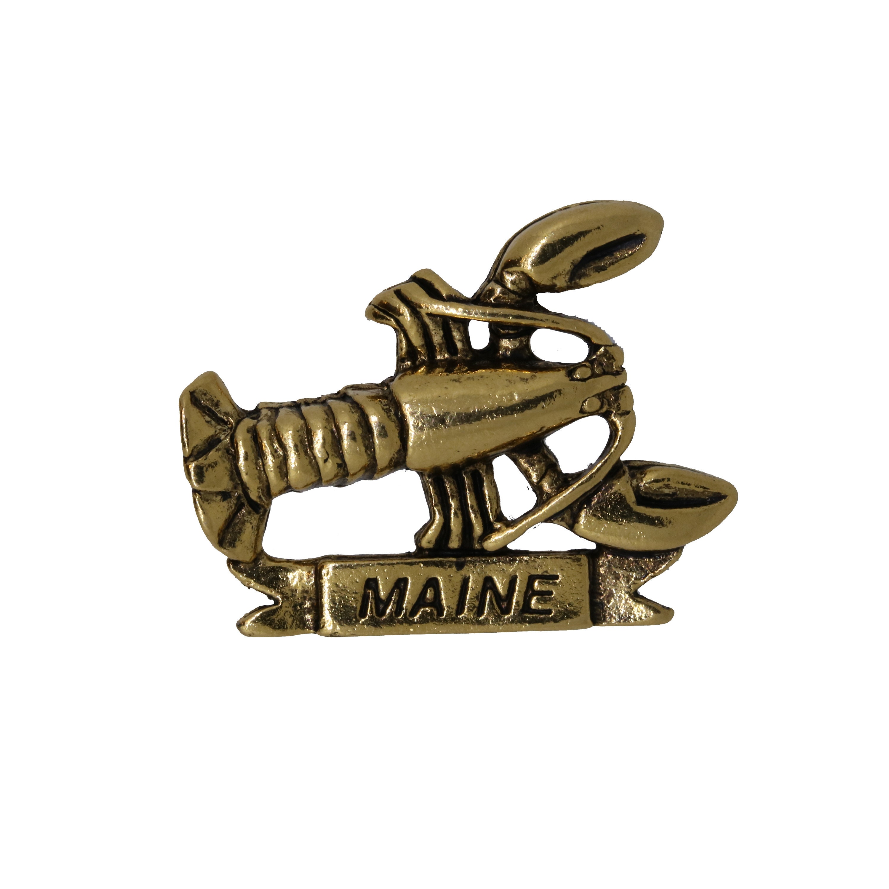 Maine Lobster Gold Dipped Pewter Lapel Pin - Cc130G - Maine, Lobster, & Seafood Pins