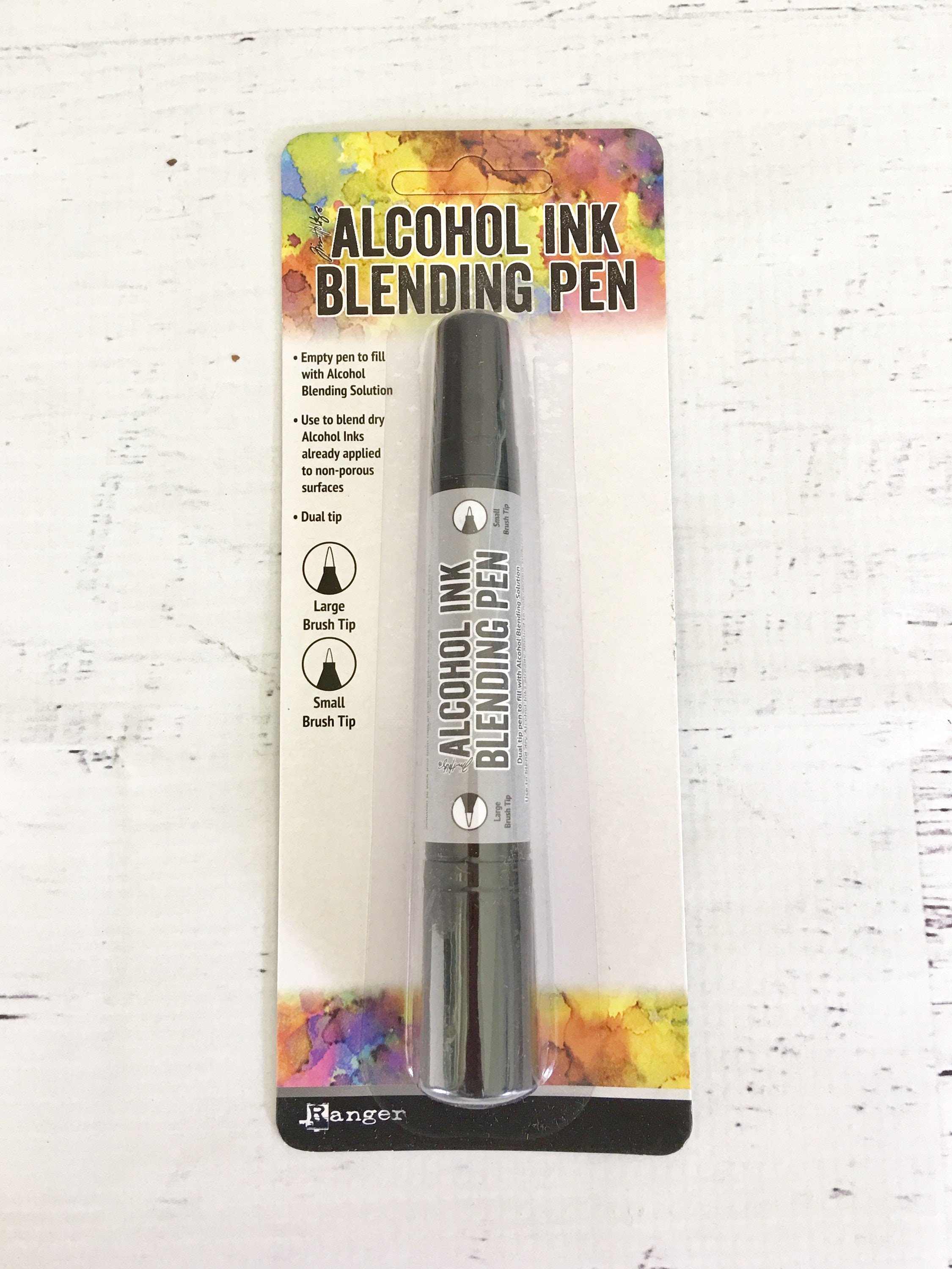 Tim Holtz Ranger Alcohol Ink Blending Pen, Dual Tip-Large & Small, For Mixed Media, Paper Crafting, Card Making, Scrapbooking, Refillable