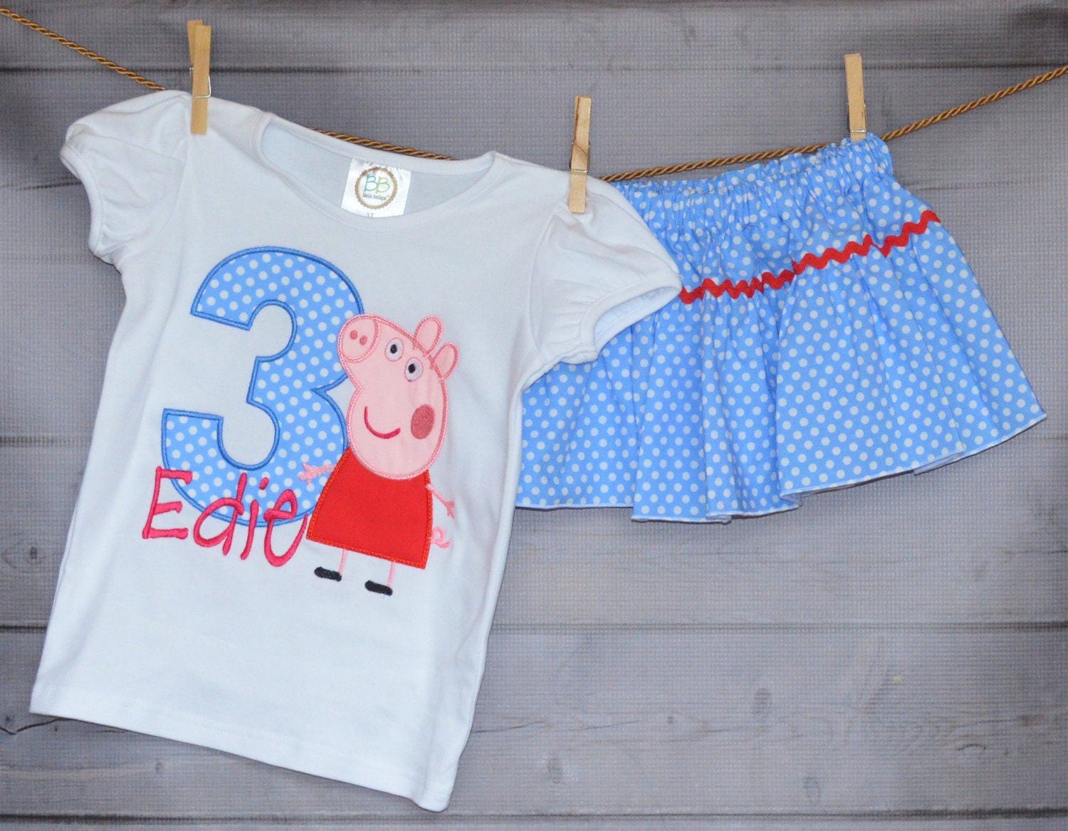 Personalized Girl Pig Birthday Applique Shirt Or Bodysuit Skirt Is Sold Separately See Below For Link