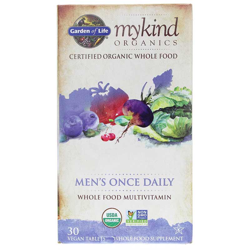 Garden of Life mykind Organics Men's Once Daily Whole Food Multivitamin 30 Veg Tablets