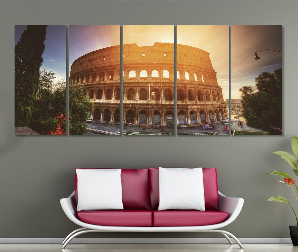 Colosseum Rome Panoramic Canvas Print, Wall Art