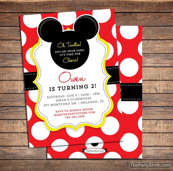 Mickey Mouse Invitation, Birthday Invitations