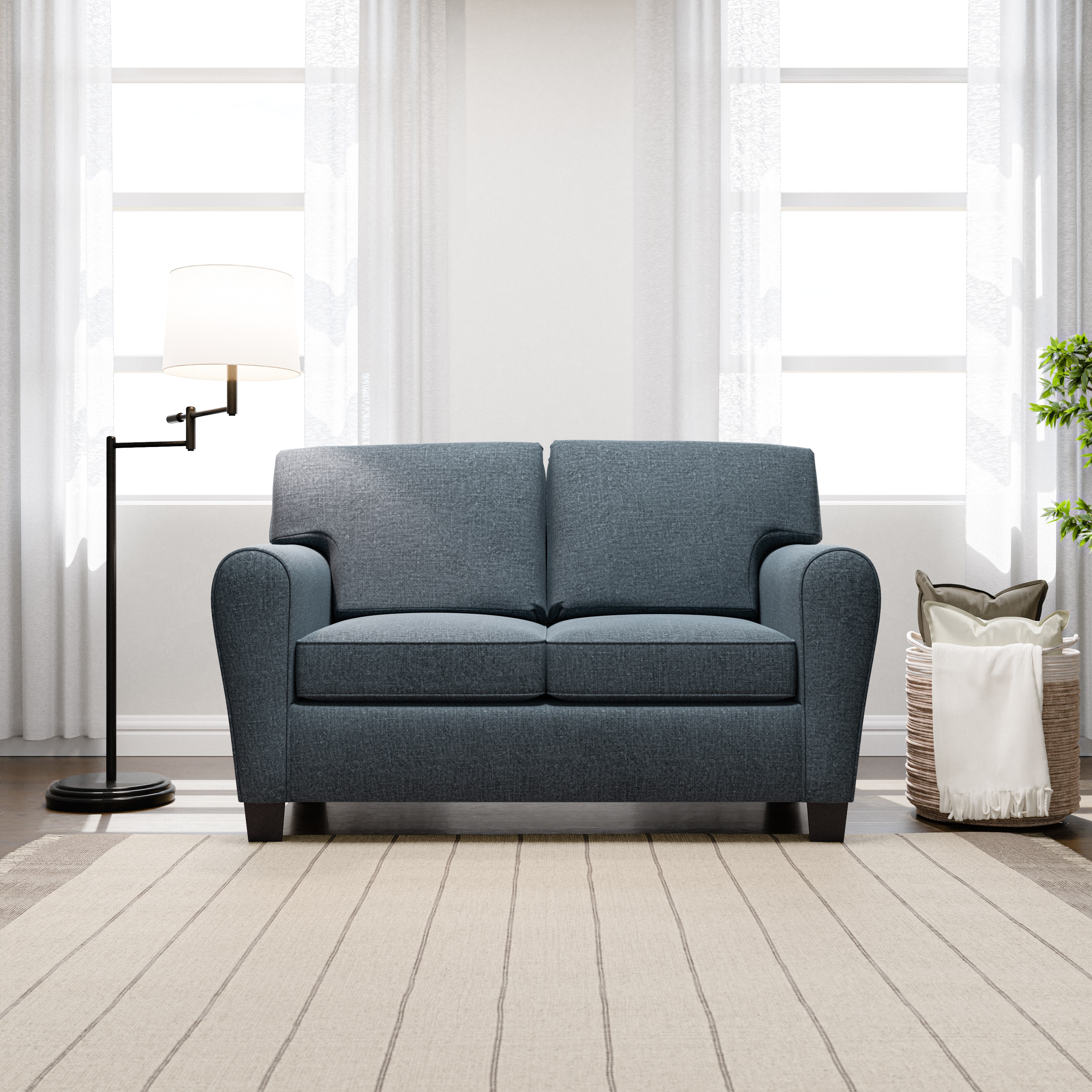 Brookside Abby Casual Navy Polyester/Blend Loveseat in Blue | BS0004LVS00NV