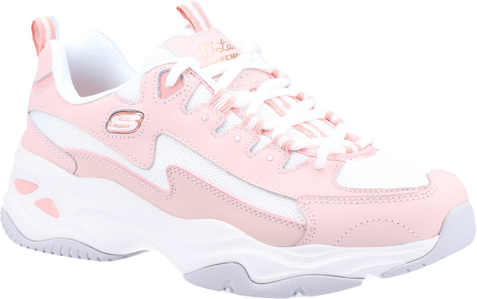 Skechers Women's D'Lites 4.0 Sport Trainer Various Colours 32106 - Light Pink 3