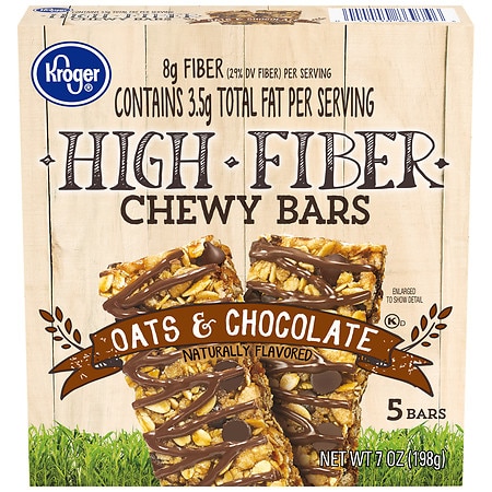 Kroger Oats & Chocolate High Fiber Chewy Bars - 1.45 oz x 5 pack