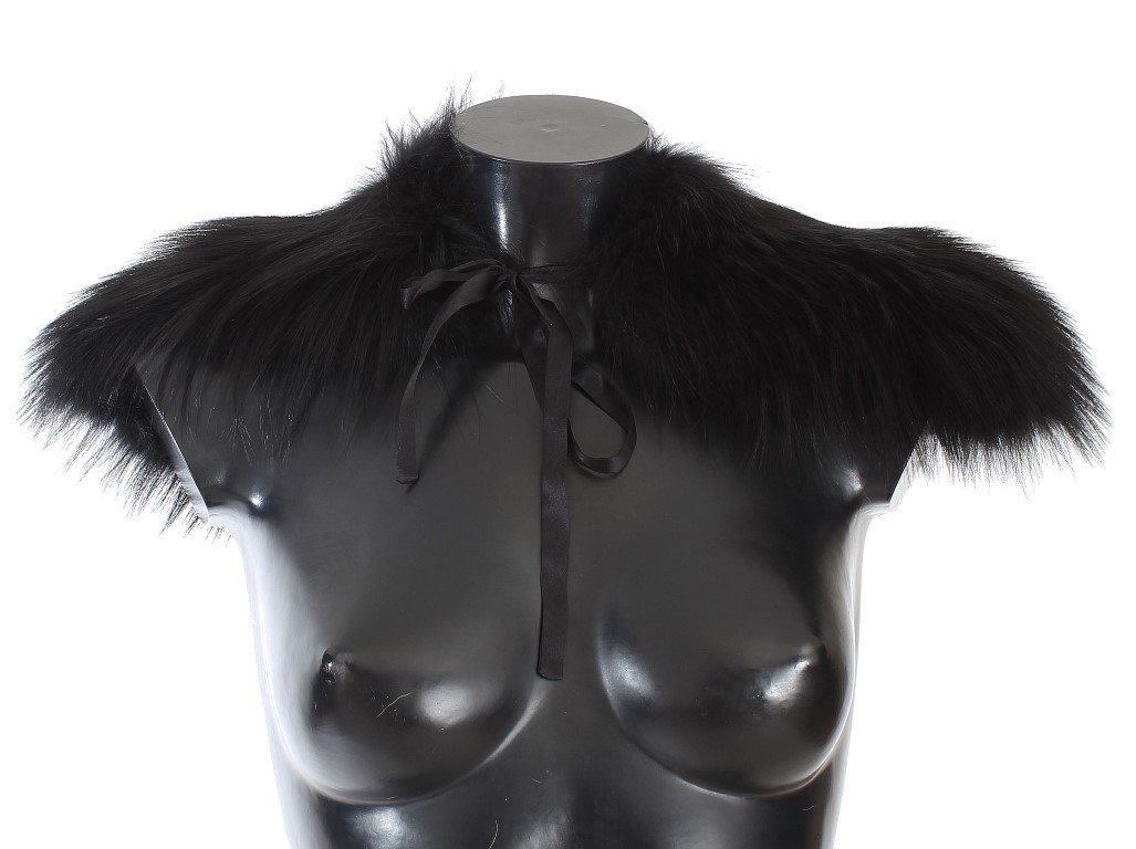 Dolce & Gabbana Women's Fox Fur Collar Scarf Black MS1573 - IT36|XXS