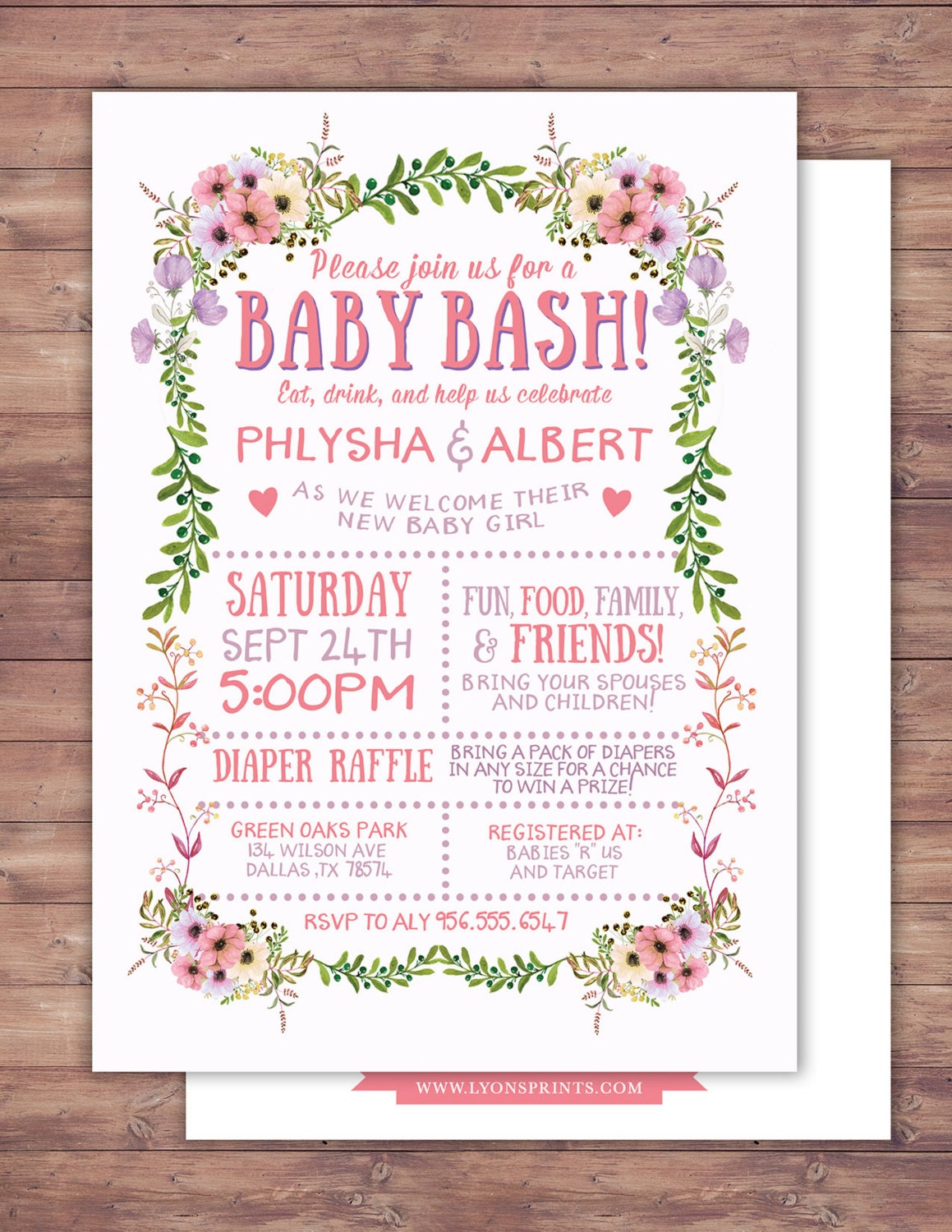 Floral, Rustic, Boho, Babyq Chalkboard Couples Co-Ed Baby Shower Bbq Invitation -Baby Is Brewing, Baby Girl Shower, Digital Files Only