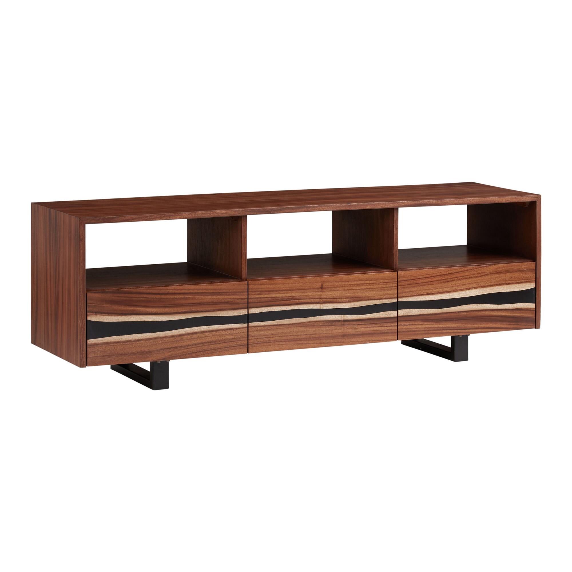 Live Edge Wood and Resin Cailen Media Stand: Brown by World Market