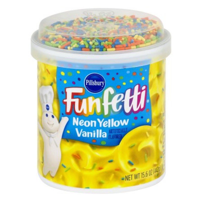 Pillsbury Funfetti Neon Yellow Vanilla Frosting 442g