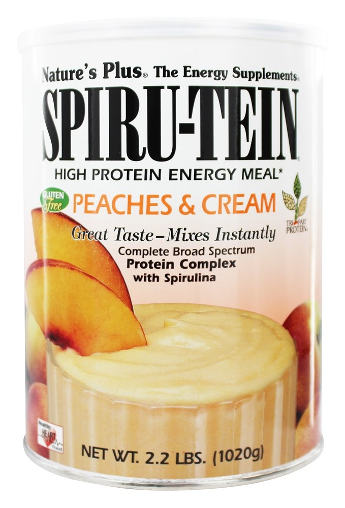 Natures Plus - Spiru-Tein High Protein Energy Meal Peaches & Cream - 2.2 lbs.