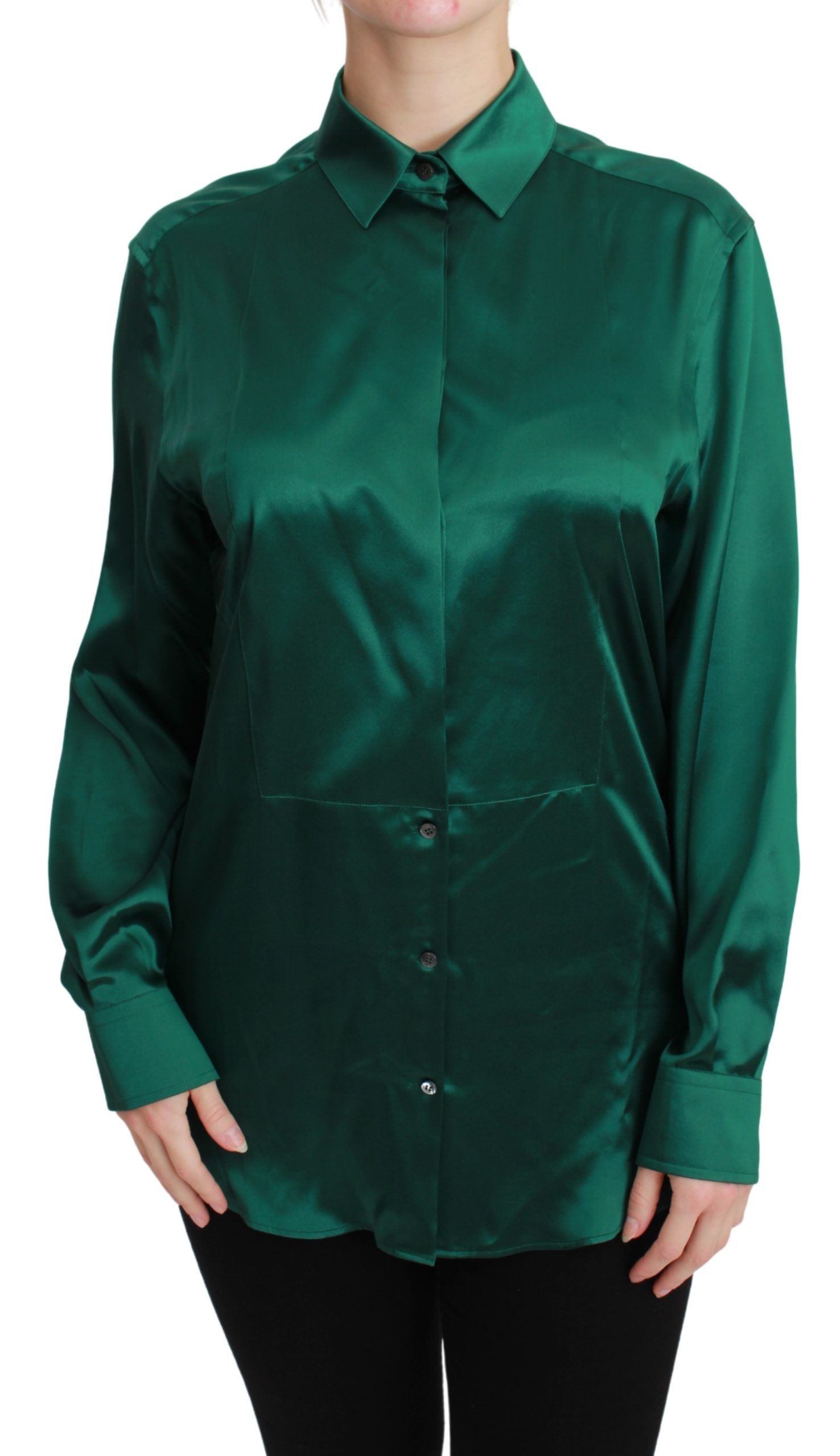 Dolce & Gabbana Women's Collared Shirt Green TSH2678 - IT40|S