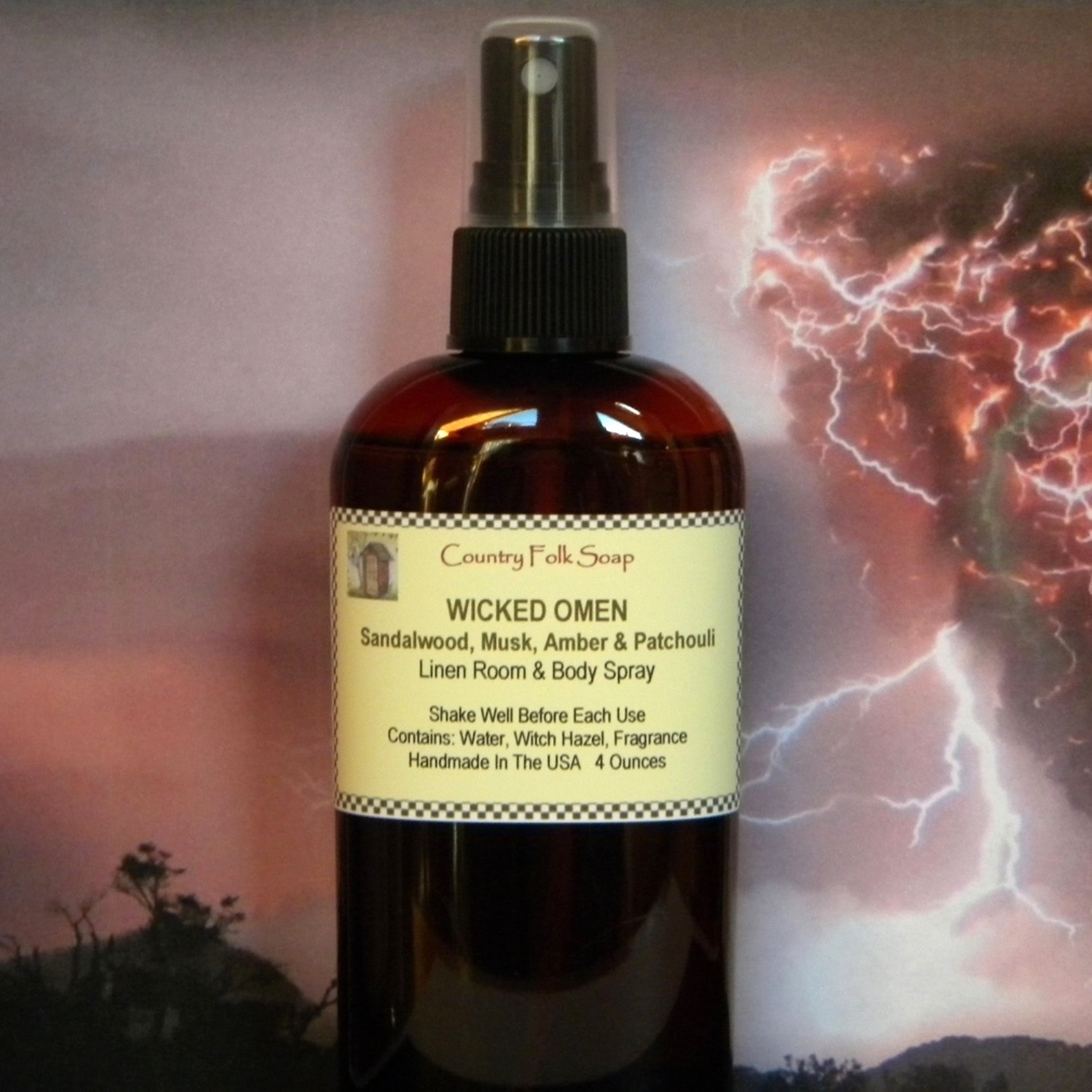 Wicked Omen Sandalwood Blend Natural Body Mist Spray For Women, Wicked Good Sensual Home Room Car & Linen Air Freshener