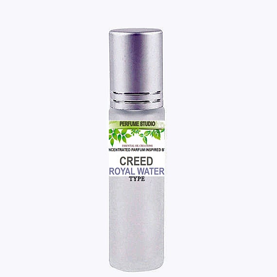 Creed Royal Water Inspired Custom Blend Perfume Oil. Similar Accords To Water, 10Ml White Frost Glass Roller Bottle, Silver Cap