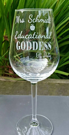 Teacher Off Duty, Engraved Wine Tumbler