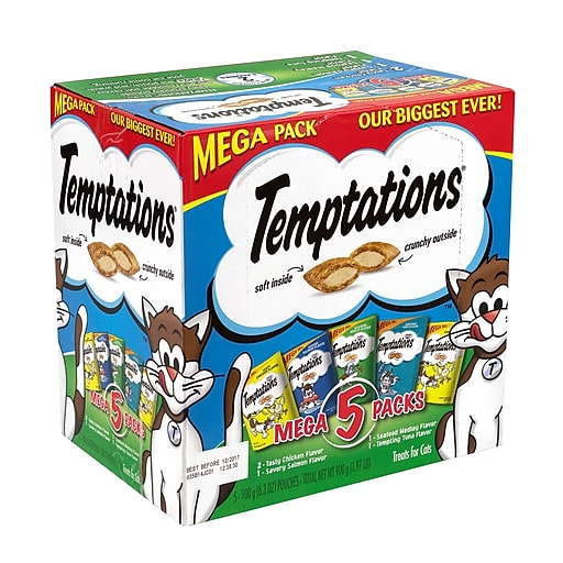 Temptations Cat Treats Mega Packs Variety, 6.3 oz, 5 Count (220-00661)