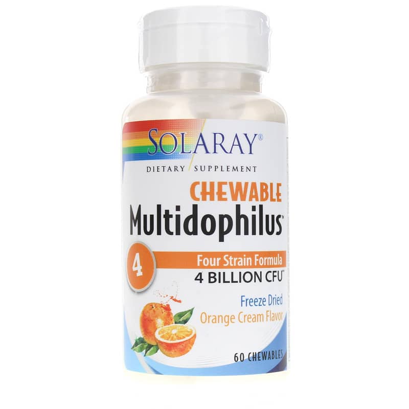 Solaray Multidophilus 4 Strain Formula Chewable, 4 Billion CFU 60 Chewables