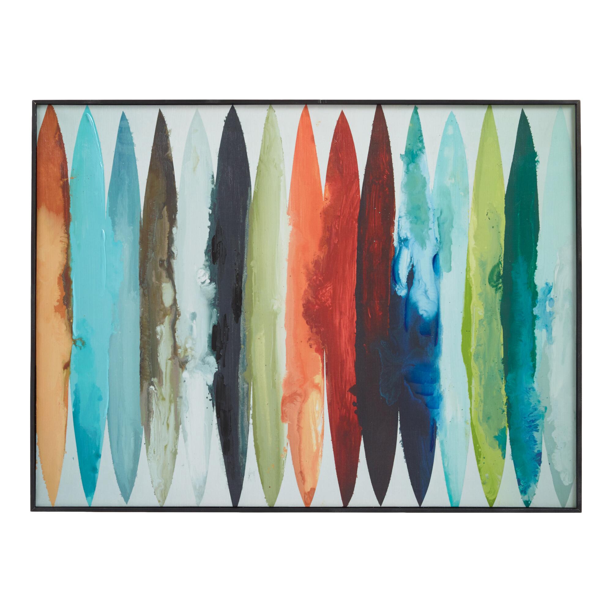 Even Flow By Randy Hibberd Framed Canvas Wall Art: Blue/Red/Multi - Large by World Market