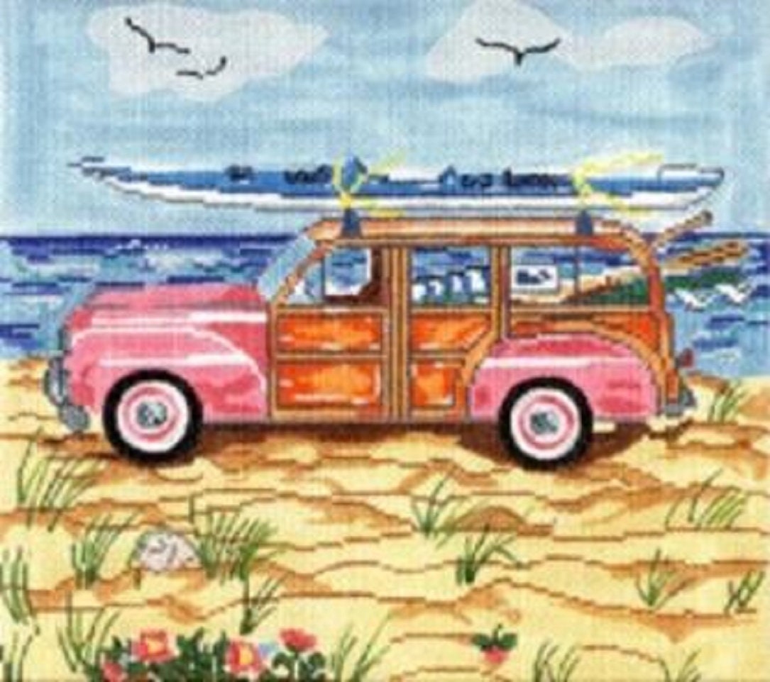 Needlepoint Handpainted Cooper Oaks Summer Woody 9x9 -Free Us Shipping
