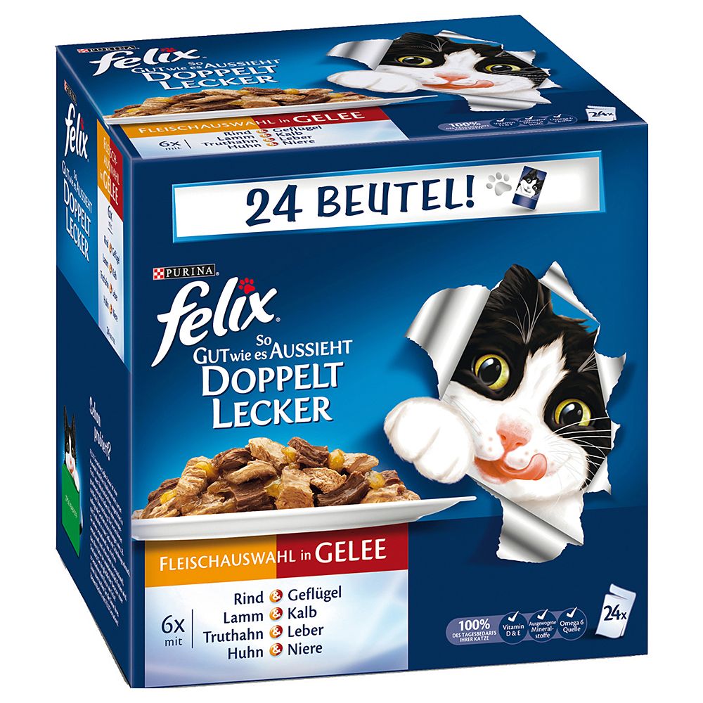 Felix As Good As It Looks Doubly Delicious Mega Pack 96 x 100g - Countryside Selection with Vegetables