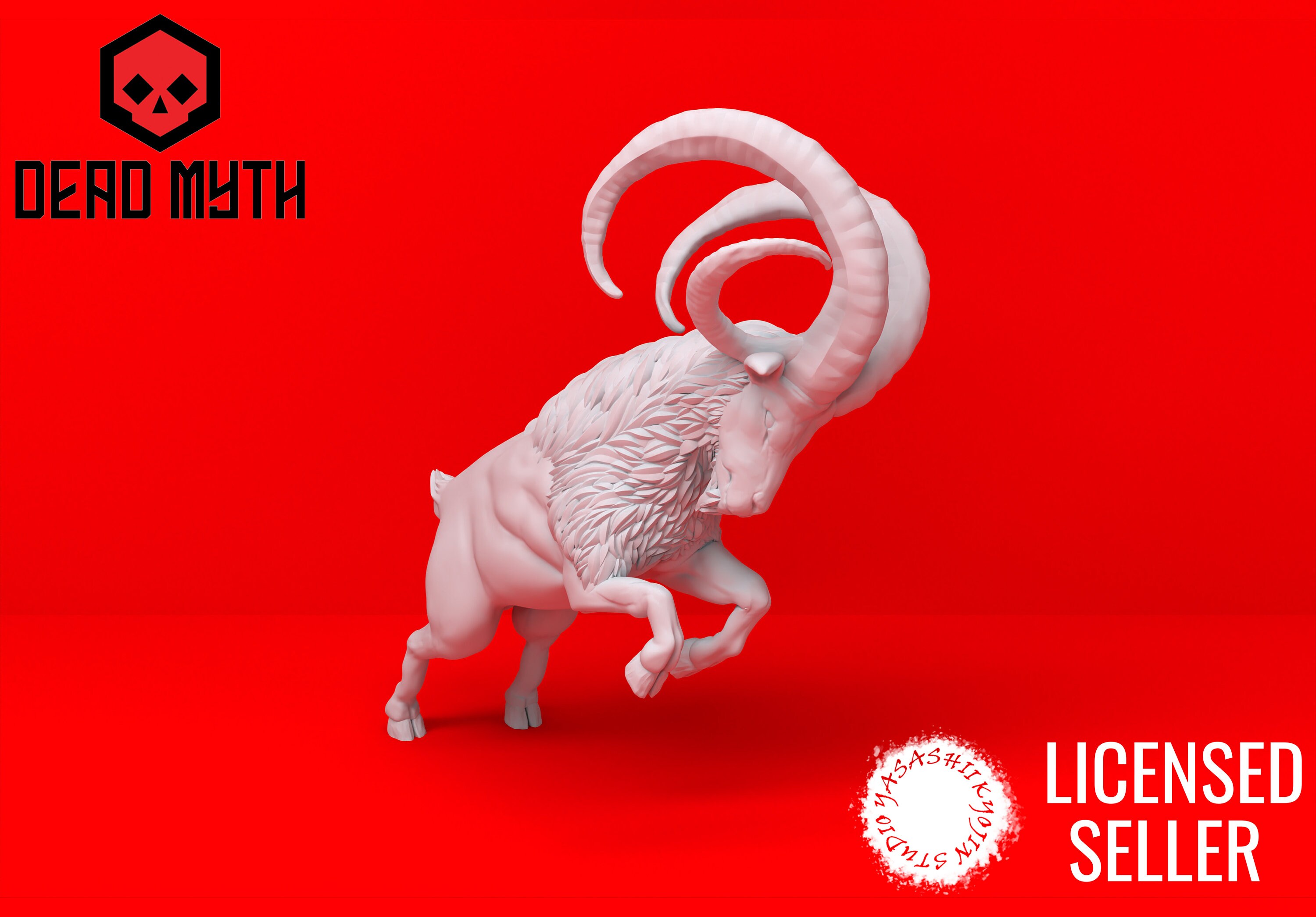 D&d | Pathfinder Tabletop Gaming 28mm Yasashii's Giant Goat/Ram Beast - Resin Miniature Unpainted
