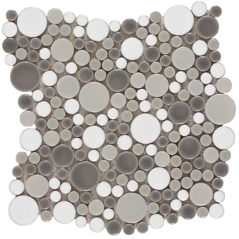 Elida Ceramica Rounded Blend 11-in x 11-in Glazed Porcelain Circular Wall Tile | CR747GREY1212