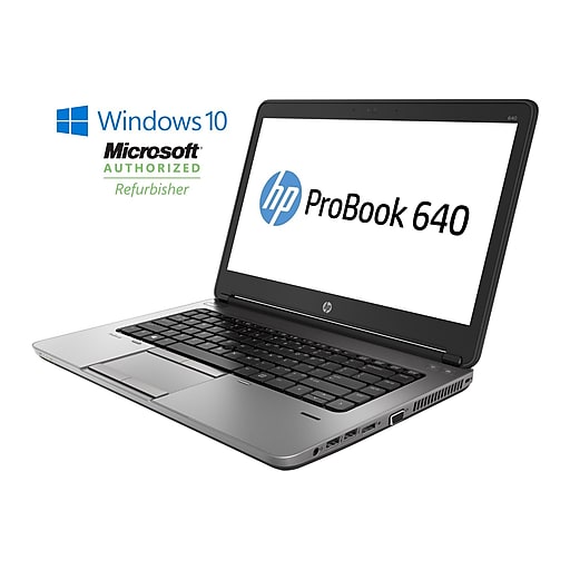 HP ProBook 640 G1, 14" Refurbished Laptop, Intel i5 2.6GHz Processor, 16GB Memory, 240GB SSD, Win 10 Pro
