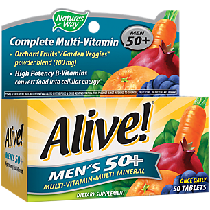 Alive! Once Daily Men's 50+ Multivitamin - High Potency (50 Tablets)