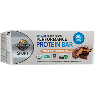Sport Organic Plant-Based Performance Protein Bar - Peanut Butter Chocolate (12 Bars)