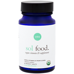 Sol Food - Vegan Vitamin D - 2,000 IU Vitamin D3 from Lichen (30 Tablets)