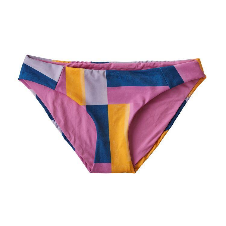 Patagonia Women's Sunamee Bikini Bottoms - Recycled Nylon, Patchwork Watercolor: Marble Pink / S
