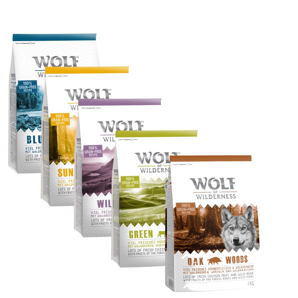 Wolf of Wilderness Classic Mixed Trial Pack - 5 x 1kg