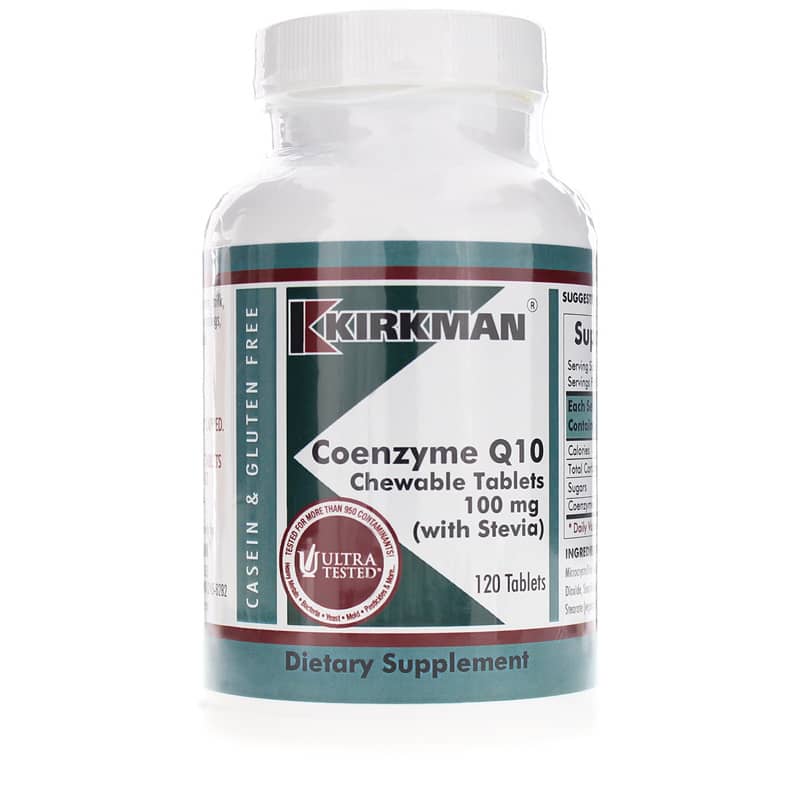 Kirkman Coenzyme Q10 Chewable 100 Mg with Stevia 120 Tablets