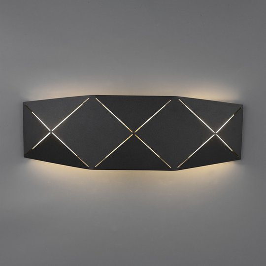 LED-seinävalaisin Zandor, musta, leveys 40 cm