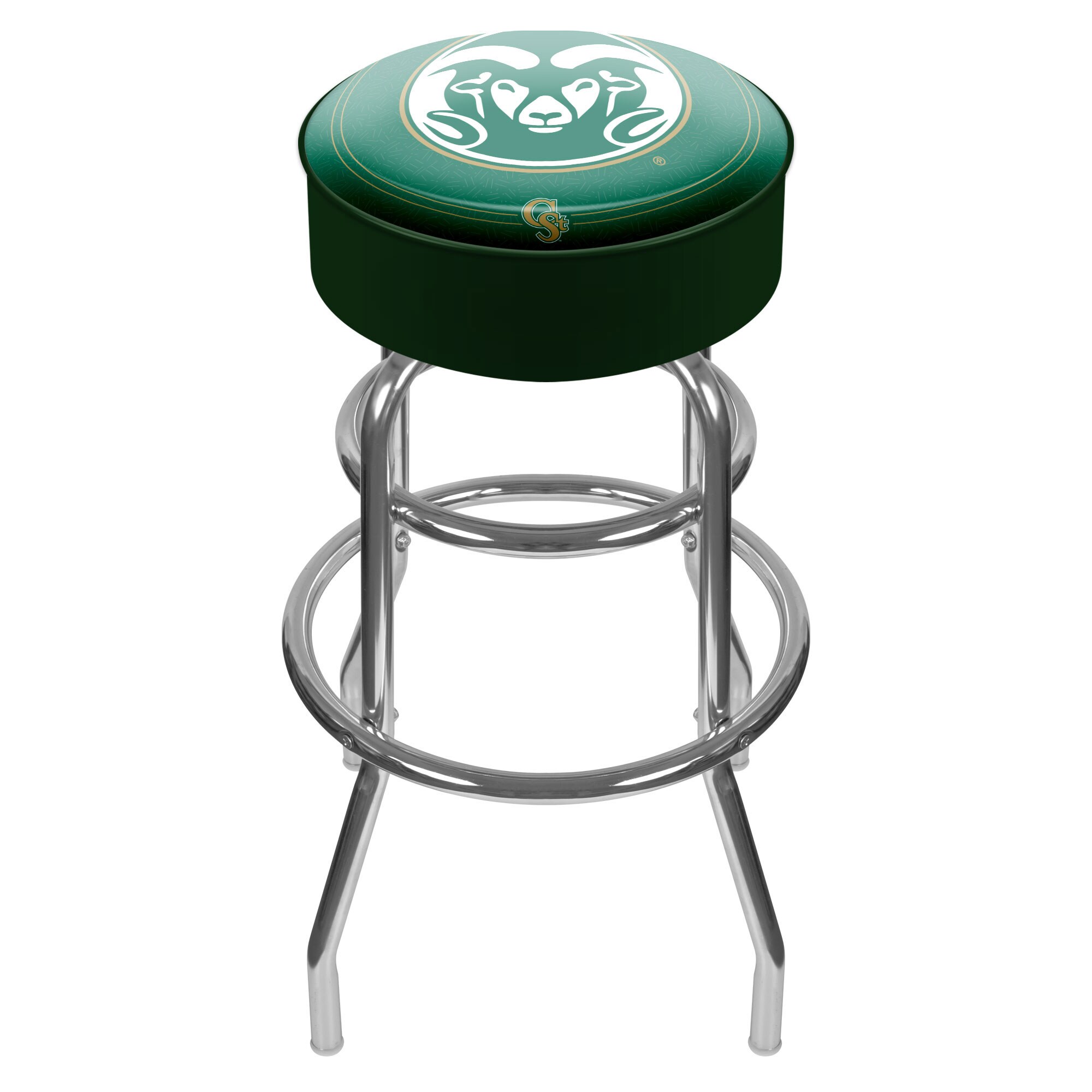 Trademark Gameroom Colorado State Rams Bar Stools Chrome Bar height (27-in to 35-in) Upholstered Swivel Bar Stool | CLC1000-COST